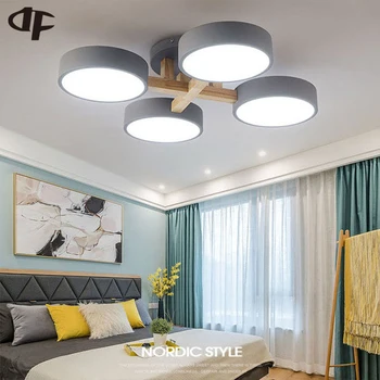 Nordic tarzı LED lamba masif ahşap ışıklar yatak odası tavan lamba salon avizeler villa tavan avizeler factorydirect