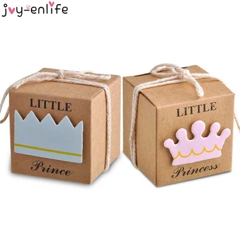 Joy-Enlıfe 20 adet Kraft Kağıt Şeker kutusu Bebek Duş Konuk İçin Hediyeler Doğum Günü Partisi Bebek Duş Erkek Kız hediye çantası Parti Kaynağı