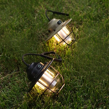 Şarj edilebilir Retro LED Fenerler Lamba Asılı Acil Kamp Çadırı El Feneri Ev Dekor Malzemeleri için