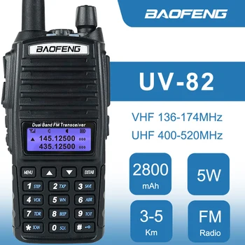 UV-82 Baofeng Walkie Talkie 5W İki Yönlü Telsiz Çift Bekleme Uzun Menzilli El Amatör Radyo Mobil Çift Bant VHF UHF Telsiz