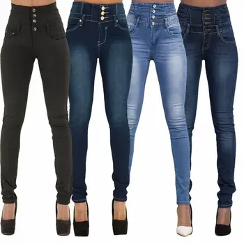 Kadın Denim kalem pantolon 2020 Yeni Varış Üst Marka Streç Kot Yüksek Bel Pantolon Kadın Yüksek Bel Kot