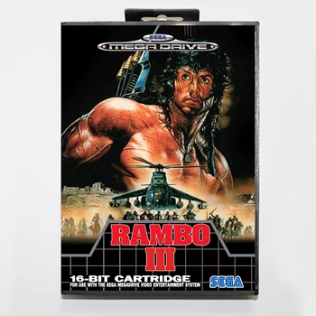 Rambo III 16bit MD Oyun Kartı İçin Sega Mega Sürücü / Genesis Perakende Kutusu ile
