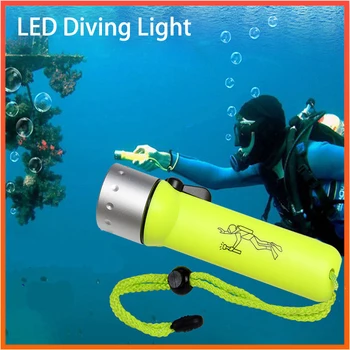 Dalış El Feneri Süper Parlak 2000LM Q5 Su Geçirmez Sualtı Flaş Derin Dalış Dalış LED dalış ışığı ekipmanları