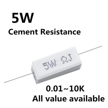 10 adet Çimento direnci 5W 0.1 R 0.1 ohm 0.1 0.22 0.25 0.33 0.5 1 2 2.2 10 ohm 0.22 R 0.33 R 0.25 R 0.33 R 0.5 R 1R 2R 2.2 R 10R 5%