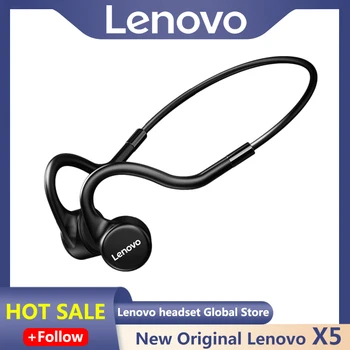 Orijinal Lenovo X5 Kemik Iletim Kulaklık kablosuz bluetooth Kulaklık Stereo Kulaklık IPX8 Su Geçirmez Spor mikrofonlu kulaklık