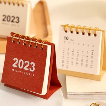 2023 Basit Düz Renk Mini Takvim Masaüstü Kağıt Takvim Günlük Aylık Zamanlayıcı Masa Planlayıcısı Yıllık Gündem Organizatör