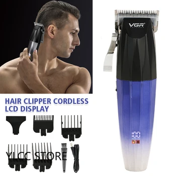 Profesyonel Elektrikli Saç Kesme Akülü lcd ekran Yağ Kafa Erkekler Saç Düzeltici Ev Tıraş Saç Kesme Kesme Makinesi