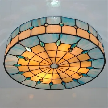 Tiffany tavan ışıkları Led lamba oturma odası yatak odası çalışma odası için ev Deco Modern beyaz yüzeye monte tavan lambası