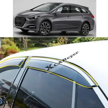 HYUNDAİ için I40 2013 2014 2015 Araba Vücut Şekillendirici Sticker Plastik pencere camı Rüzgar Visor Yağmur / Güneş koruyucu havalandırma Parçaları