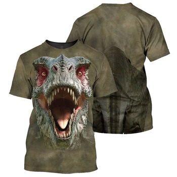 CLOOCL yeni moda tişörtler Dinozor Ön ve Arka 3D Baskılı Tees Erkekler Kadınlar Harajuku Casual Gömlek Yaz Üstleri Dropshipping
