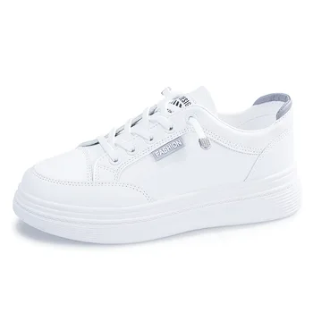 Moda ayakkabılar kadın vulkanize ayakkabı Bahar Yeni Rahat Klasik Düz Renk PU deri ayakkabı Kadın Rahat beyaz ayakkabı Sneakers