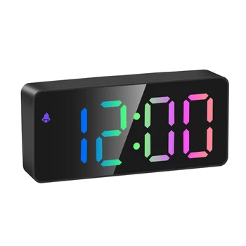 Bellek Pil Dikdörtgen dijital alarmlı saat Saat USB Powered LED Ekran Yatak Odası Tarih Sıcaklık Çok Fonksiyonlu Ayna Ekran