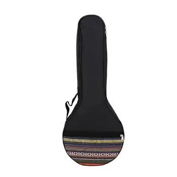 Yastıklı 4-string Banjo Durumda Etnik Tarzı Banjo Gig Bag Koruyucu saklama çantası Enstrüman Banjo Gig Bag Ayarlanabilir Kayış İle
