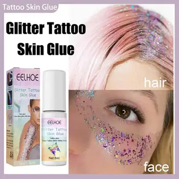 Eelhoe Elmas Glitter Dövme Tutkal Boyama Göz Makyaj Dövme Cilt Tutkal Parti Yüz Vücut Sanatı Sequins Glitter Toz Cilt Pigment