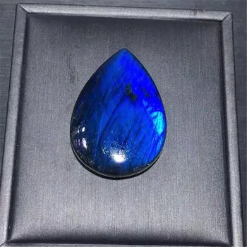 Doğal mavi ışık Labradorit kolye takı kadınlar Lady erkekler için şans hediye enerji kristal aytaşı 36x25mm boncuk taş AAAAA
