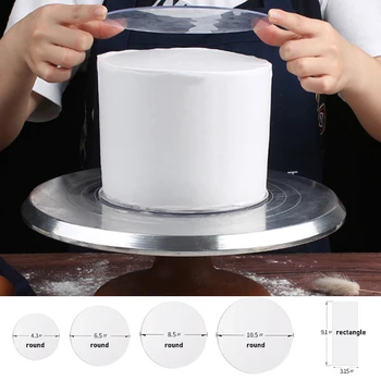 Akrilik Kek Kazıyıcı Pürüzsüz Ayarlanabilir Fondan Spatula Kek Kenar Pürüzsüz Krem Dekorasyon DIY Mutfak Kek Aracı
