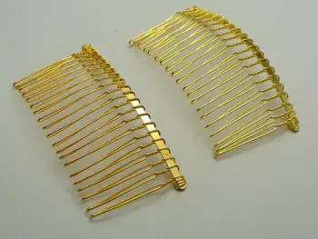 10 Altın Metal Saç Yan Tarak Klipleri 76X37mm DIY Craft için