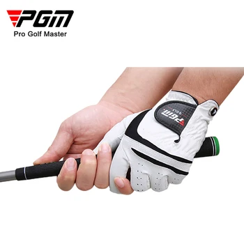 Pgm golf eldivenleri Hakiki Koyun Derisi Hakiki + PU Deri Nefes Eldiven Sol Sağ El İle 1 Adet Golf Topu İşaretleyici Erkekler için