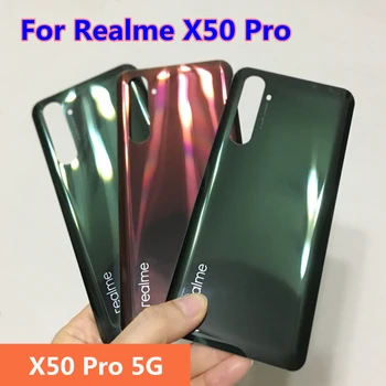 6.44 inç OPPO Realme İçin X50 Pro Arka Pil Kapağı Arka Konut Kapı Cam için Realme için X50 Pro Pil Kapağı 5G