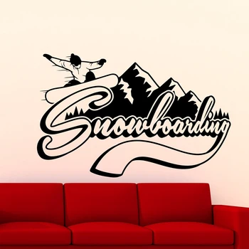 Snowboard Duvar Sticker Dağlar Extreme Kış Spor Vinil Duvar Çıkartması Ev İç Oda Dekorasyon Su Geçirmez Duvar X640