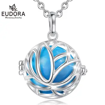 Eudora 20mm bola gebelik kolye ile ses Harmony bola lotus Hollow Kafes Top Kutusu madalyon Kolye kadınlar için DIY Takı K387
