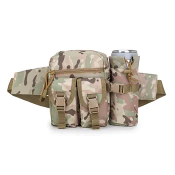 Açık askeri Taktik omuzdan askili çanta Su geçirmez Oxford Molle Kamp yürüyüş kılıfı su ısıtıcısı çantası bel paket çantası Taktik Sırt çantası