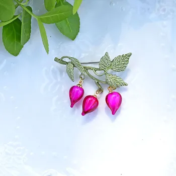 Takılar Meyve Yaprakları Şube Takı Aksesuarları Kadınlar İçin Basit Zarif Sevimli Kolye Broş Pin Kadın Korsaj Hediye