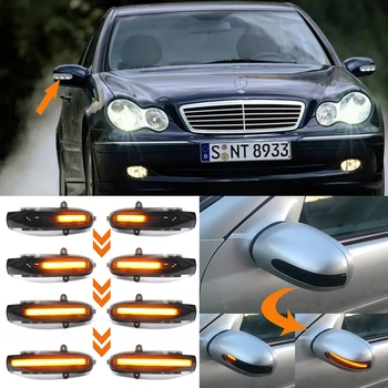 2 adet LED Akan Dönüş Sinyali Sıralı Yan Ayna Gösterge Işığı Mercedes Benz C Sınıfı İçin W211 W203 S203 CL203 2001-2007