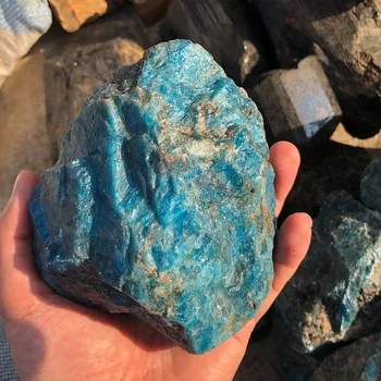 Toptan Doğal Ham Kristaller Şifa Taşları Mavi Apatit Kaba Taş