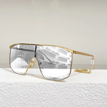 Altın Gümüş Siyah Metal Büyük Çerçeve Yüksek Kalite Kadınlar Optik Gözlük Z1717U Moda Erkek Güneş Gözlüğü Tek Parça Mavi Kahverengi Lensler