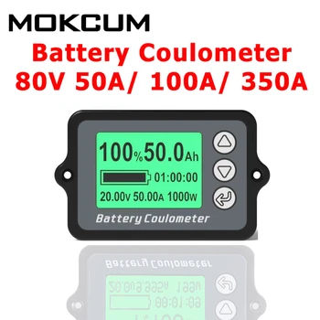 Pil Coulometer TK15 Coulomb Metre Pil Kapasitesi Test Cihazı 80V 50A 100A 350A Lityum Pil Monitörü LCD Güç Seviyesi Göstergesi