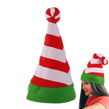 Elf Şapka Yetişkinler İçin Çizgili Noel Elf Renkli Şapka Noel Tatili parti şapkaları Ucu Bir Top İle Çoğu Unisex Şapka Uyar