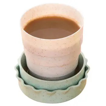 1 adet Buğday Samanı Plastik Seyahat Kahve Kupa Yaratıcı Katlanabilir Seyahat İçme Bardağı Su Kahve İçme Kupa içme kapları