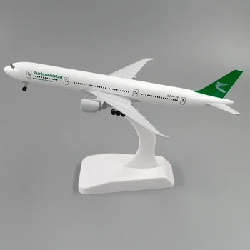 18cm Uçak Boeing 777 Türkmenistan Havayolları Alaşım Uçak B777 Tekerlekli Model Oyuncaklar Çocuk Hediye Koleksiyonu Dekorasyon için
