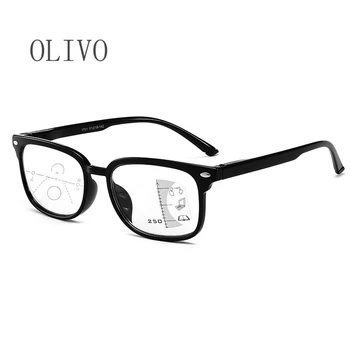 Ilerici Multifokal Kare okuma gözlüğü Erkekler Kadınlar Anti mavi ışık Gözlük Vintage Presbiyopik Gözlük Bilgisayar Gözlükleri 2022