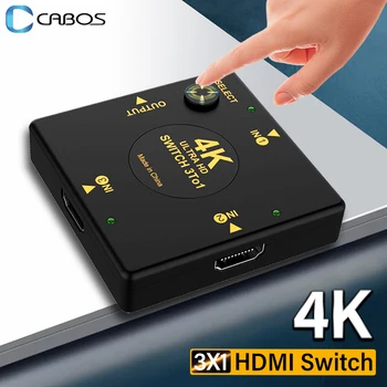 4K HDMI anahtar ayırıcı HDMI Uyumlu 1.4 3 Giriş 1 Çıkış Paylaşılan Denetleyici Hub Adaptörü Dizüstü Bilgisayar İçin PS4 TV HDMI