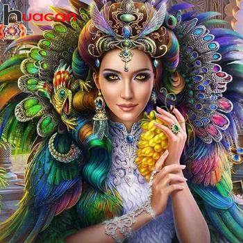 Huacan Elmas Boyama Çapraz Dikiş Kadın Mozaik Portre Boncuk Nakış Yaratıcı Hobiler Dekorasyon Ev hediye İçin