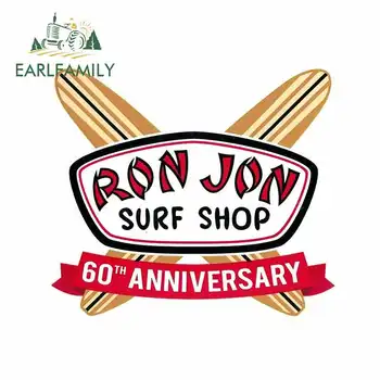 EARLFAMILY 13cm x 11.5 cm Ron Jon Sörf Dükkanı 60Th Yıldönümü Vinil çıkartma Yaratıcı Çıkartmalar İçin Uygun GTR EVO Sx