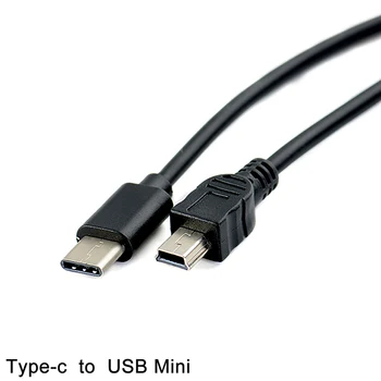 30 cm USB Tip-c Mini USB kablosu USB-C Erkek Mini-B Erkek Dönüştürücü Adaptör Kurşun Veri Kablosu