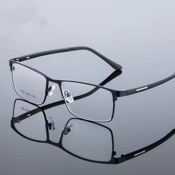 Alaşım Gözlük Çerçevesi Erkekler İnce Metal Kare Miyopi Reçete Tam Optik Gözlük Çerçeveleri Gözlük Göz