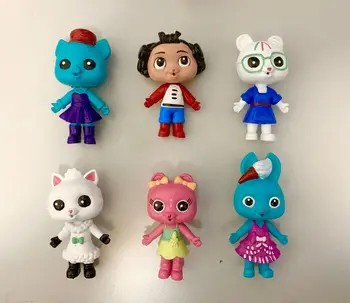 6 adet / takım Gabby Dollhouse aksiyon figürü oyuncakları PVC Karikatür Anime şekilli kalıp Bebek çocuk doğum günü hediyesi