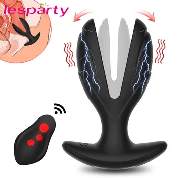 Elektrik Çarpması Anal Oyuncak Erkekler Kadınlar İçin prostat masaj aleti Titreşimli Butt Plug Kablosuz Uzaktan Anal Plug Yapay Penis Vibratör Seks Oyuncakları
