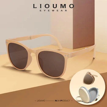 LIOUMO Moda Katlanır Güneş Gözlüğü Kadın Erkek Polarize Güneş Gözlüğü Sürüş Gözlük Parlama Önleyici Fotokromik lunette de soleil