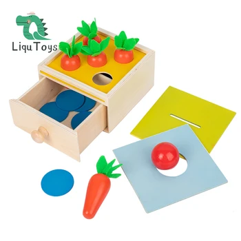 SIVI Montessori Yürümeye Başlayan Oyun Seti Montessori Kutusu Oyuncaklar için 1 Yaşında 2 Yıl Bebek öğretici oyuncaklar Hediye Havuç Hasat Oyunu, Top Kutusu