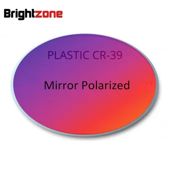 Brightzone 1.56 endeksi CR - 39 Aynalı Çok renkler Polarize Miyopi Astigmatsim Güneş Gözlüğü Gözlük Gözlük Reçete Lensler