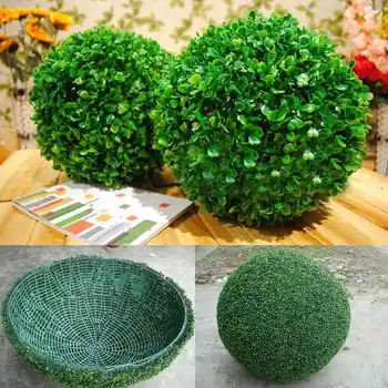 1 adet Simüle Yeşil Çim Topu Yapay Otlar Plastik Yeşil Bitki Sahte Çiçekler Ev Bahçe Düğün Dekor Dekoratif Süsler