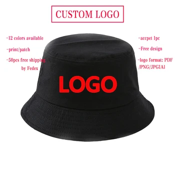 Ücretsiz DIY Logo Baskılı kadın Yumuşak Nefes güneşlikli kep erkek Panama Balıkçılık Kova Şapka