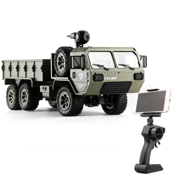 ABD Ordusu Askeri Kamyon 1/16 2.4 G 6WD HD Kamera RC Araba İle led ışık Paletli Buggy Tırmanma Uzaktan Kumanda Araba Canavar Kamyon oyuncak