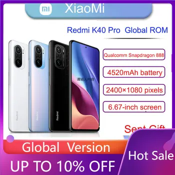 Xiaomi Redmi K40 Pro NFC Akıllı Telefon Küresel Sürüm Snapdragon 888 6.67 inç 120Hz E4 AMOLED Ekran 64MP 33W Hızlı