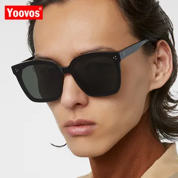Yoovos Lüks Güneş Kadınlar 2021 Büyük Boy Marka Tasarımcısı Kare Güneş Gözlüğü Kadınlar İçin Alışveriş Moda Lentes De Sol Adam